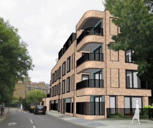 Design for planning application to replace old pub/flats.
