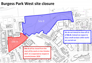 Development plans for Burgess Park West